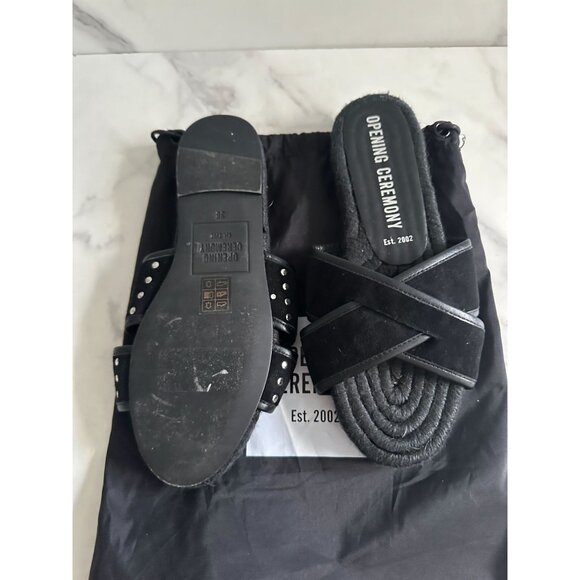 OPENING CEREMONY Black Double Strap Sandals Size 38 / US 8 - Picture 9 of 10